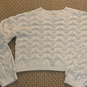Willow & Wind Elegant White cropped Textured Knit Sweater NWOT  XS